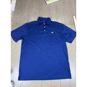 Masters Tech Polo Shirt Mens XL Blue Golf Performance Stretch Masters Logo